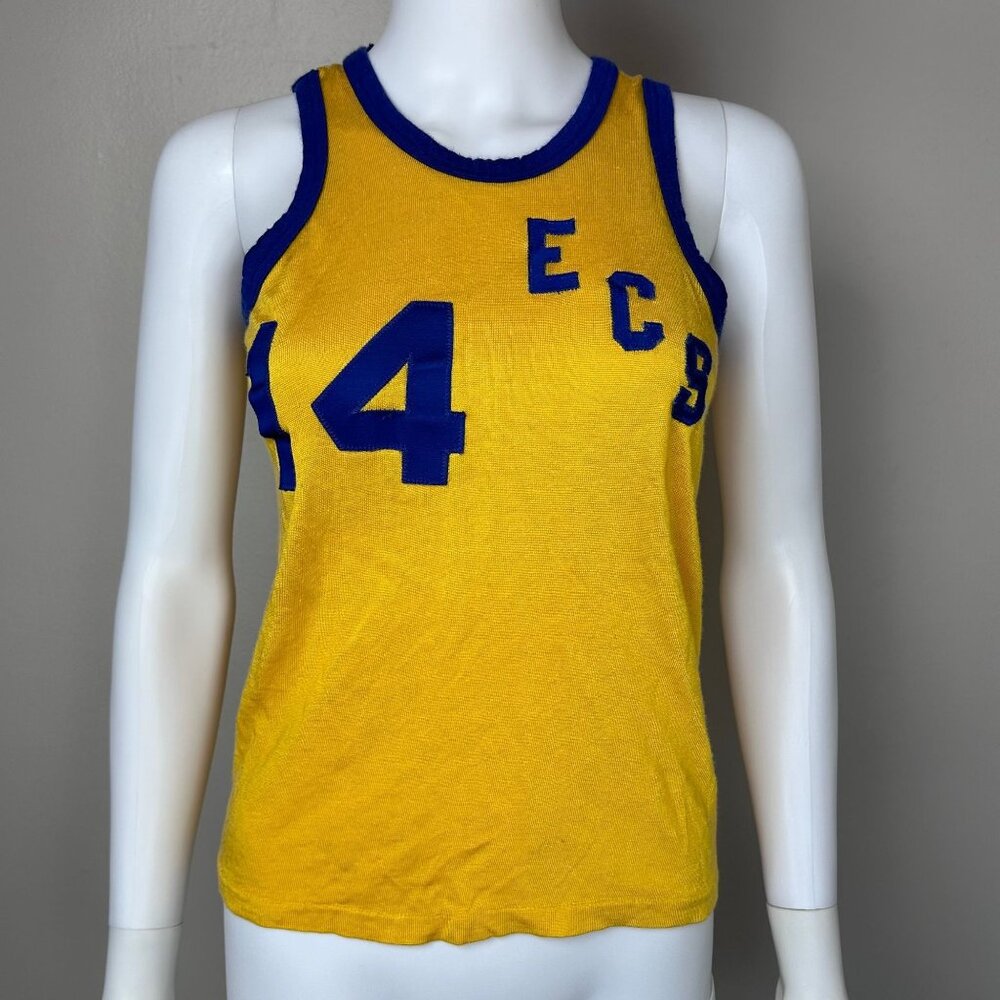 Vintage 1970s ECS Basketball Jersey, Rawlings Size Youth L/Adult XS-S, Memphis